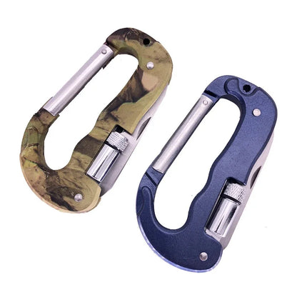 Outil Multi-fonction 5 en 1 pour Extérieur – Camo, Camping, Escalade, Cadenas Parachutiste, Couteau, Lampe LED, Mousqueton de Montagne - BLACKBEARD OUTDOOR INDUSTRIES