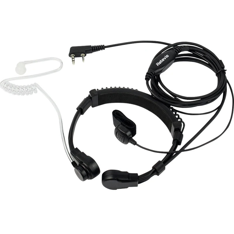 Retevis Micro de Gorge Discret avec Tube Acoustique Transparent et PTT au Doigt - BLACKBEARD OUTDOOR INDUSTRIES