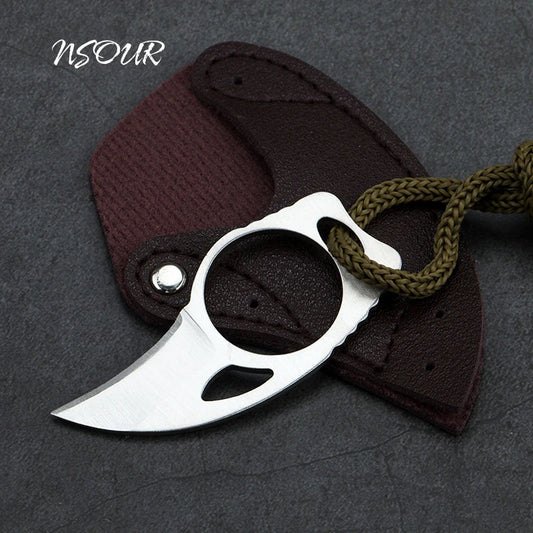Couteau Pendentif de Self-Défense en Acier Inoxydable - Couteau Fixe Portable pour Outdoor, Survival, et Autodéfense - BLACKBEARD OUTDOOR INDUSTRIES