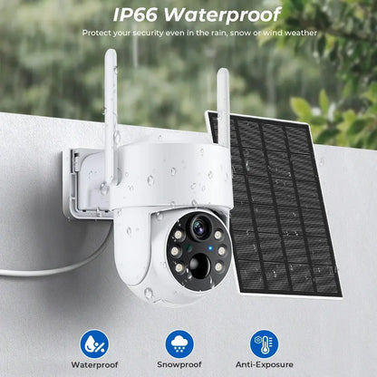 Caméra de Surveillance Solaire WiFi PTZ 4MP | Batterie 7800mAh | Vision Nocturne Couleur | Détection PIR | Étanche IP66 | iCSee App Ma boutique