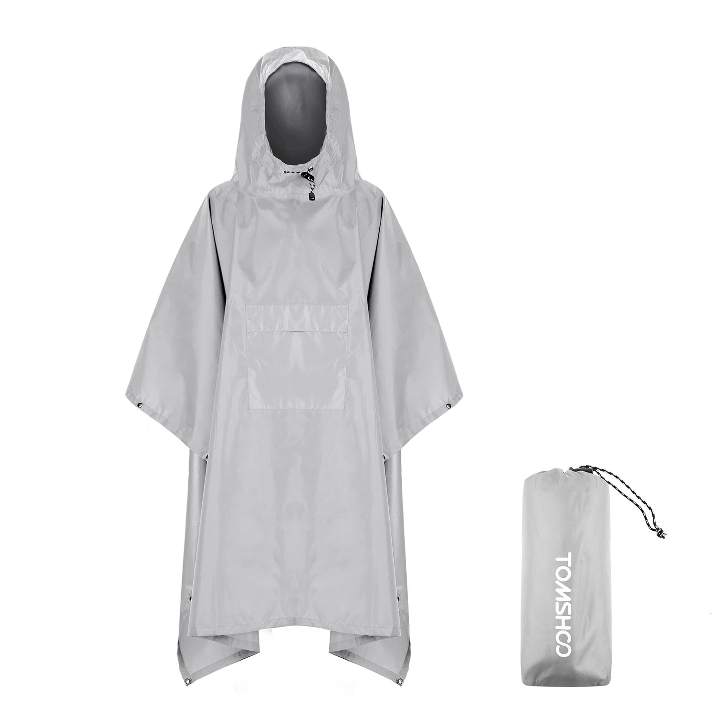 TOMSHOO Poncho de Pluie avec Capuche et Poche – Veste Imperméable Léger pour Hommes et Femmes – Protection Solaire, Idéal pour le Camping et la Randonnée BLACKBEARD OUTDOOR INDUSTRIES