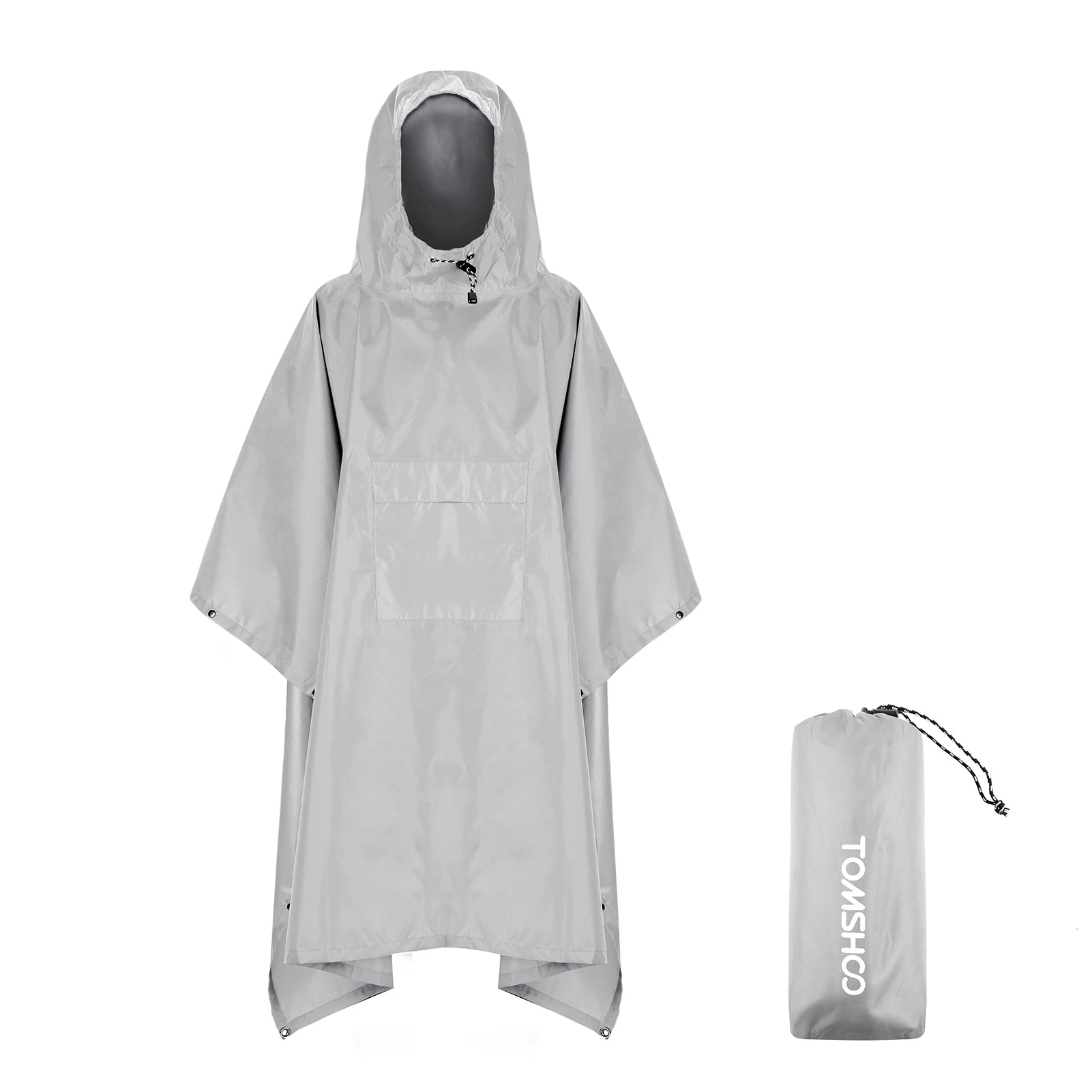 TOMSHOO Poncho de Pluie avec Capuche et Poche – Veste Imperméable Léger pour Hommes et Femmes – Protection Solaire, Idéal pour le Camping et la Randonnée BLACKBEARD OUTDOOR INDUSTRIES