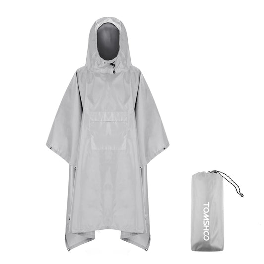 TOMSHOO Poncho de Pluie avec Capuche et Poche – Veste Imperméable Léger pour Hommes et Femmes – Protection Solaire, Idéal pour le Camping et la Randonnée BLACKBEARD OUTDOOR INDUSTRIES