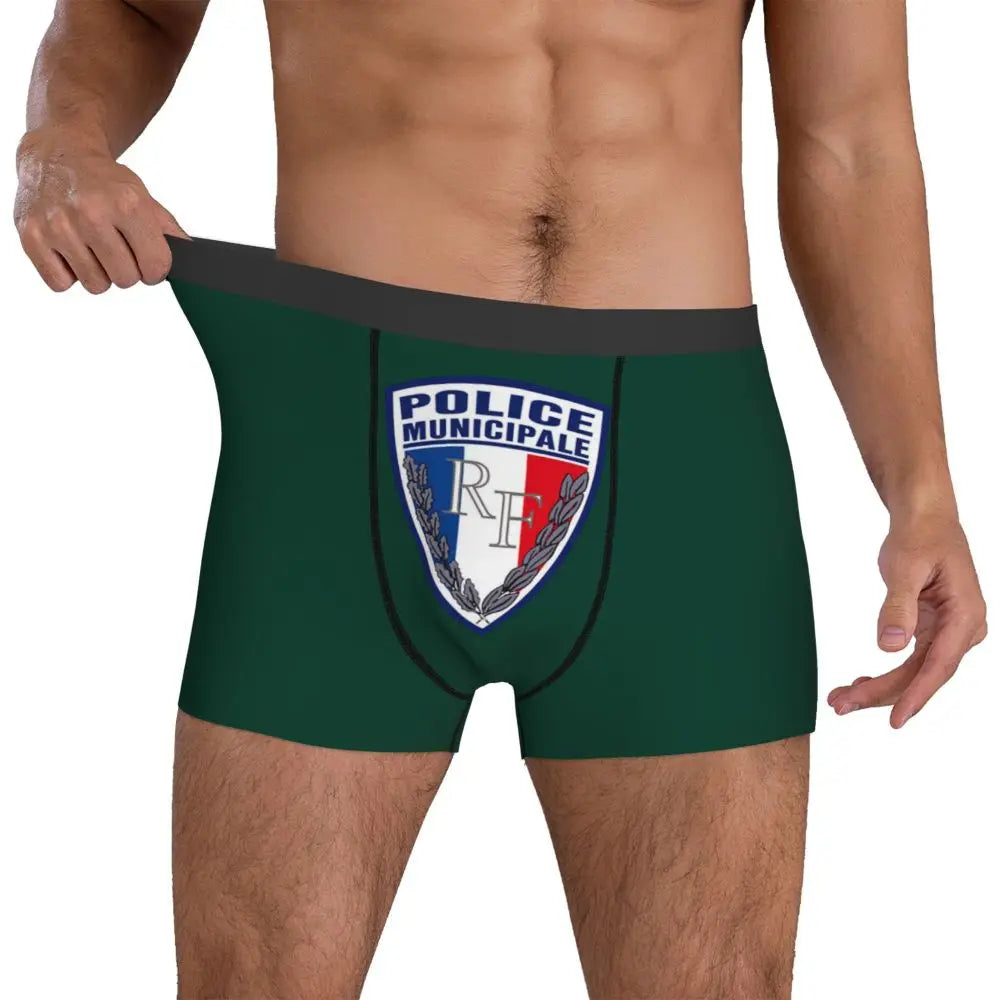 Boxer Homme Insigne Police Municipale – Sous-vêtement Original et Confortable - BLACKBEARD OUTDOOR INDUSTRIES