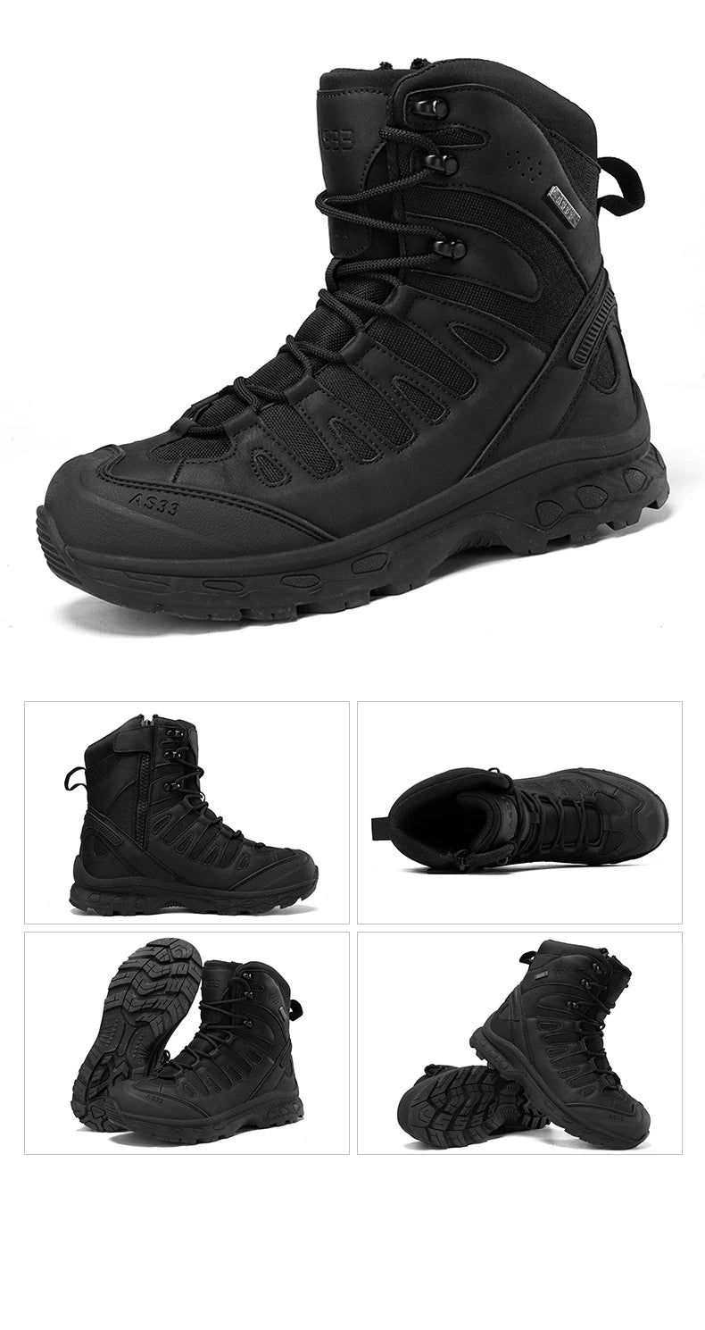 Bottes Tactiques pour Homme – Hautes, Lacées, Militaires, de Randonnée, en Cuir PU, Imperméables, Taille Plus, Unisexes, pour Escalade et Travail - BLACKBEARD OUTDOOR INDUSTRIES