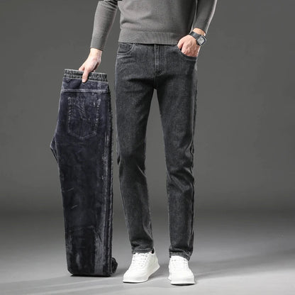Jeans d'Hiver pour Homme - Coupe Slim Droite, Élastiques, Fleece Intérieur Chaud BLACKBEARD OUTDOOR INDUSTRIES