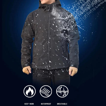 Veste Soft Shell Militaire Shark Skin – Veste Tactique Hommes, Coupe-Vent et Imperméable, Manteau Bomber à Capuche, Veste de Combat Armée pour Homme BLACKBEARD OUTDOOR INDUSTRIES