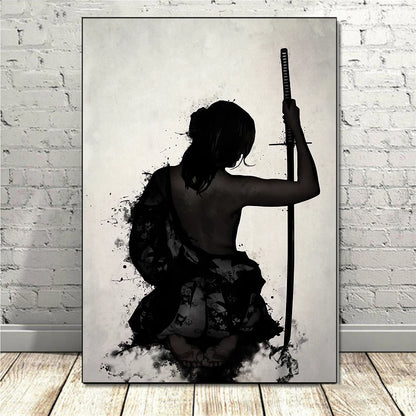 Poster Retro Japon Samurai – Impression sur Toile Canvas - BLACKBEARD OUTDOOR INDUSTRIES