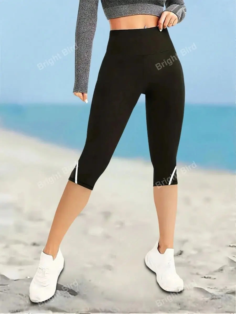 Legging Femme 3/4 Taille Haute avec Tulle Respirant – Gainant et Confortable pour Yoga et Fitness - BLACKBEARD OUTDOOR INDUSTRIES