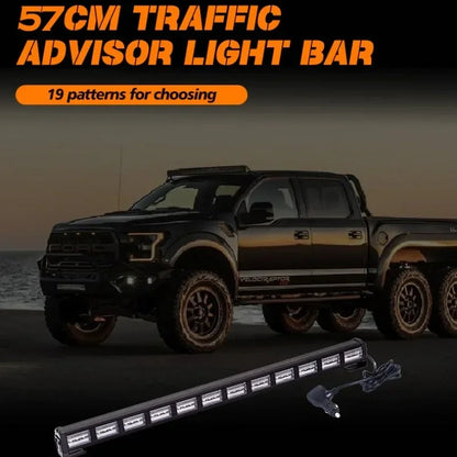 Barre lumineuse d'urgence à LED 22 pouces avec 36 LED - Lampe de signalisation pour toit de voiture, lumière clignotante Amber/Blanc, 12-24V BLACKBEARD OUTDOOR INDUSTRIES