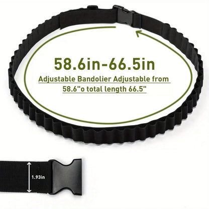 Bandoulière Tactique pour 50 Cartouches de 12/20GA – Ceinture Porte-Munitions Ajustable pour Chasse BLACKBEARD OUTDOOR INDUSTRIES