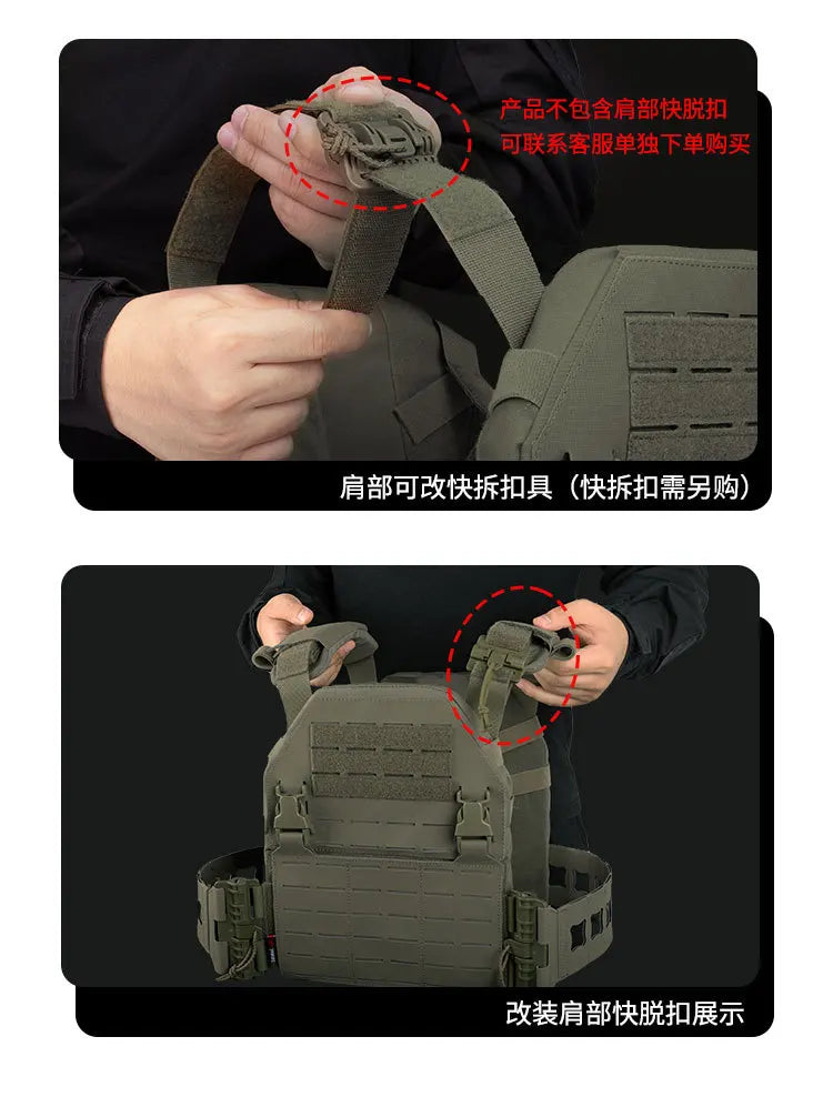 Gilet Tactique à Libération Rapide YAKEDA – Gilet de Protection pour Homme, Porte-plaques, Armure de Combat, Entraînement en Extérieur et Airsoft BLACKBEARD OUTDOOR INDUSTRIES