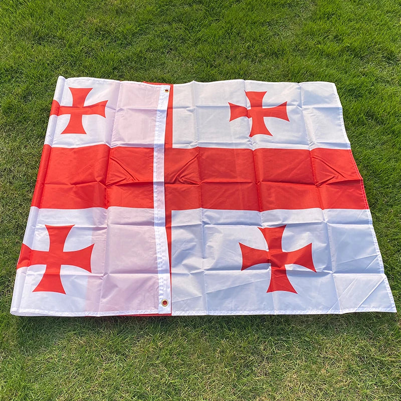 Drapeau de la Géorgie 90x150 cm – Bannière en Polyester Imprimée des Deux Côtés pour Décoration BLACKBEARD OUTDOOR INDUSTRIES