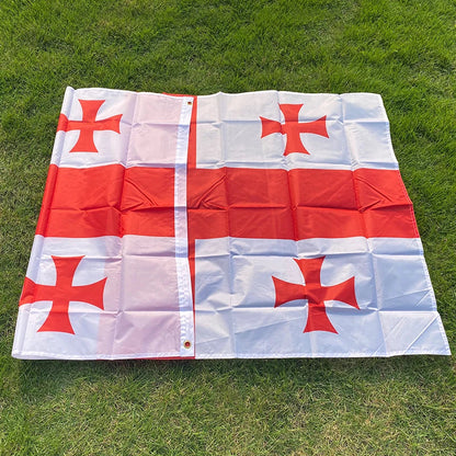 Drapeau de la Géorgie 90x150 cm – Bannière en Polyester Imprimée des Deux Côtés pour Décoration BLACKBEARD OUTDOOR INDUSTRIES