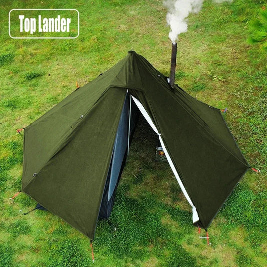 Tente Hot Tent Tipi 1 Personne – Avec Fenêtre pour Cheminée | Double Paroi | 3 Saisons | Bushcraft / Camping Solo - BLACKBEARD OUTDOOR INDUSTRIES
