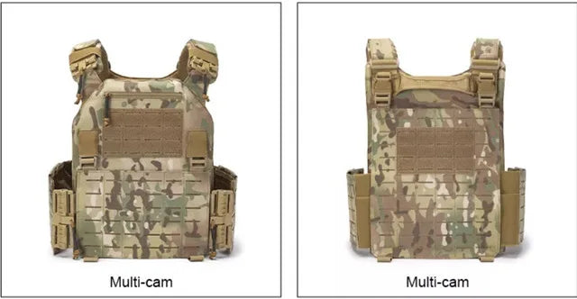 Gilet de Combat 6094 Tactique - Gilet Détachable Rapide avec Système Laser Cut et Porte-Plaque de Protection - Équipement Tactique Noir BLACKBEARD OUTDOOR INDUSTRIES
