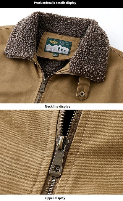 Veste d'Hiver Homme – Bombardier avec Doublure en Laine, Veste à Col Roulé, Manteau en Coton Chaud et Douillet – Parfaite pour les Voyages et le Travail BLACKBEARD OUTDOOR INDUSTRIES