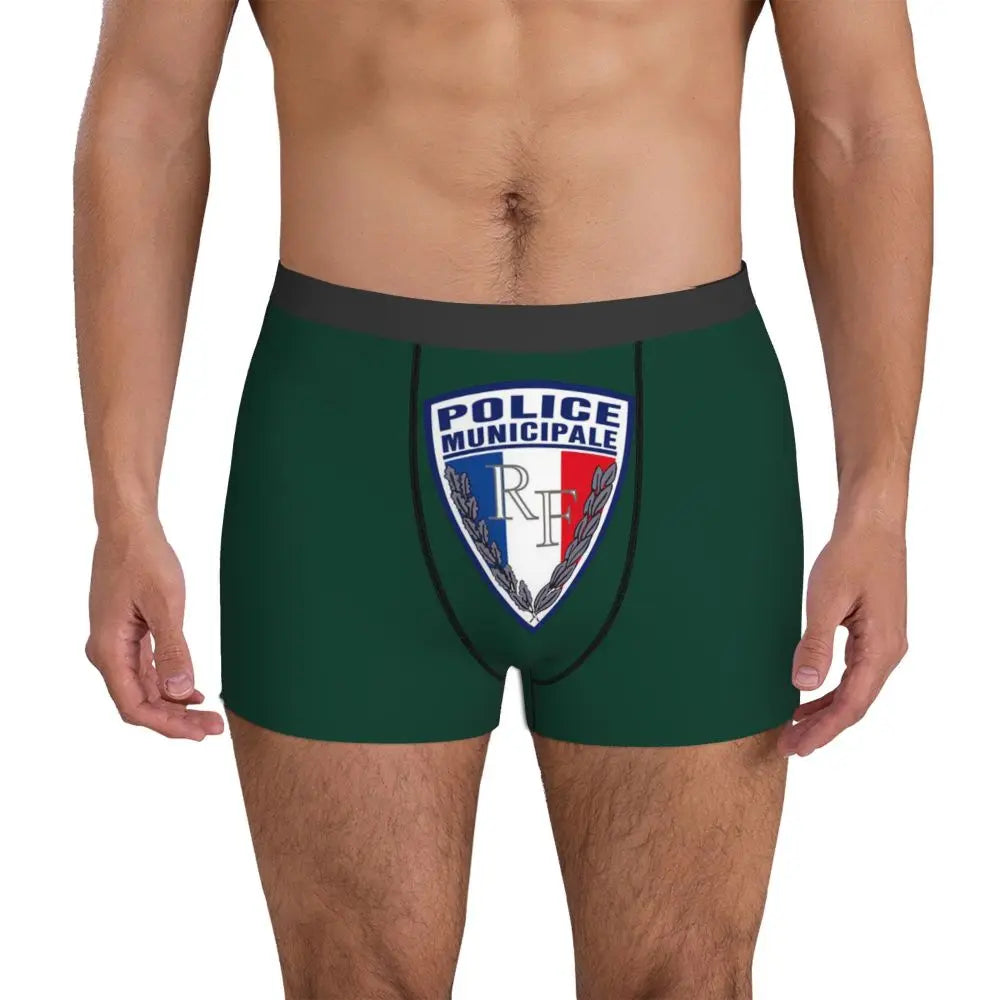 Boxer Homme Insigne Police Municipale – Sous-vêtement Original et Confortable - BLACKBEARD OUTDOOR INDUSTRIES