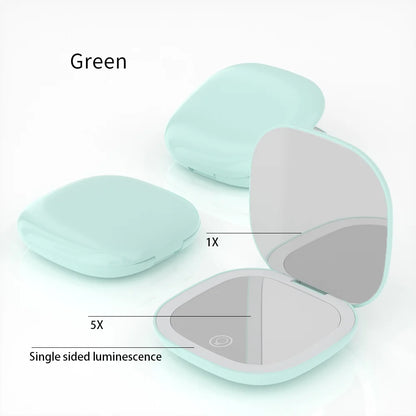 Mini Miroir de Maquillage Pliable avec LED – Grossissement 5x / 10x, Rechargeable, Miroir de Poche Compact - BLACKBEARD OUTDOOR INDUSTRIES