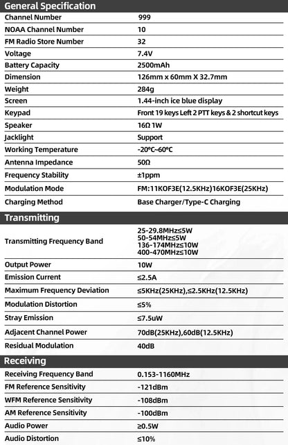 Talkie Walkie Quansheng TK11(5) Digital – Puissance 5-10W | DTMF/CTCSS/DCS | VOX | 10 Sets de Jammers Ma boutique