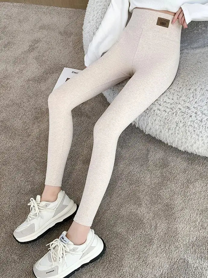 Legging Femme Taille Haute Gris Coton – Confort Slim Fit Grande Taille Automne et Toutes Saisons - BLACKBEARD OUTDOOR INDUSTRIES
