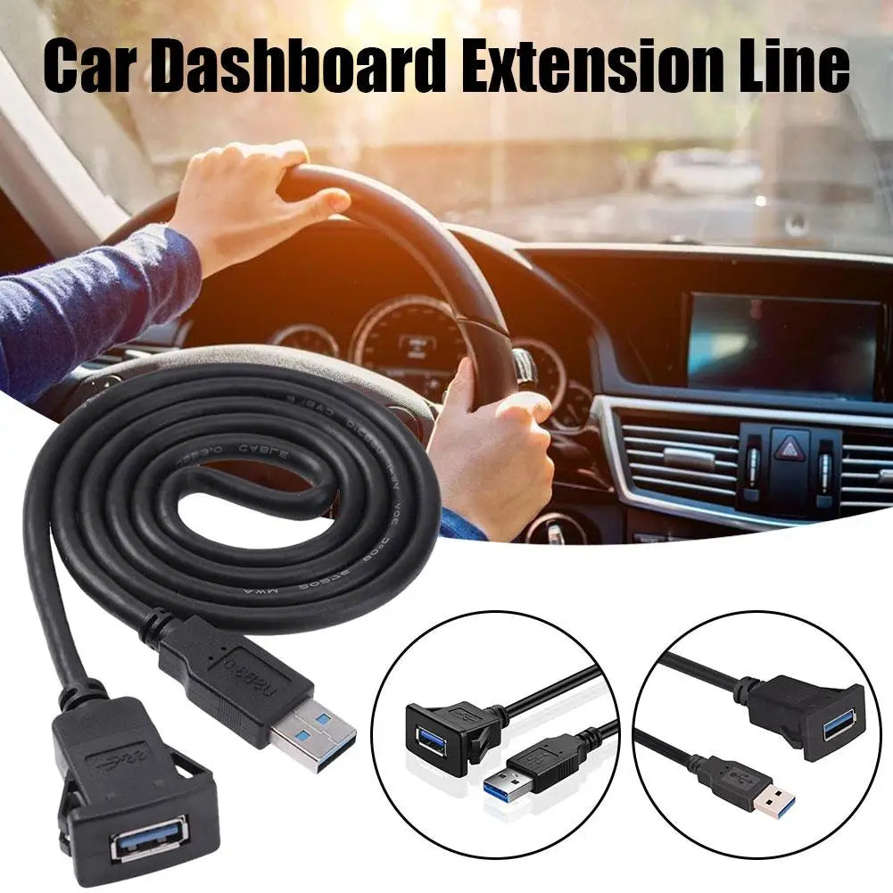 Câble USB 2.0 Encastrable pour Voiture / Camping-Car / Bateau – Montage Tableau de Bord (1 mètre) - BLACKBEARD OUTDOOR INDUSTRIES