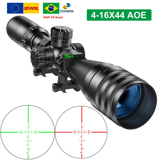 Lunette de Visée Tactique 4-16x44 AOE — Réticule Rouge & Vert Illuminé, Optique de Précision pour Chasse et Airsoft - BLACKBEARD OUTDOOR INDUSTRIES