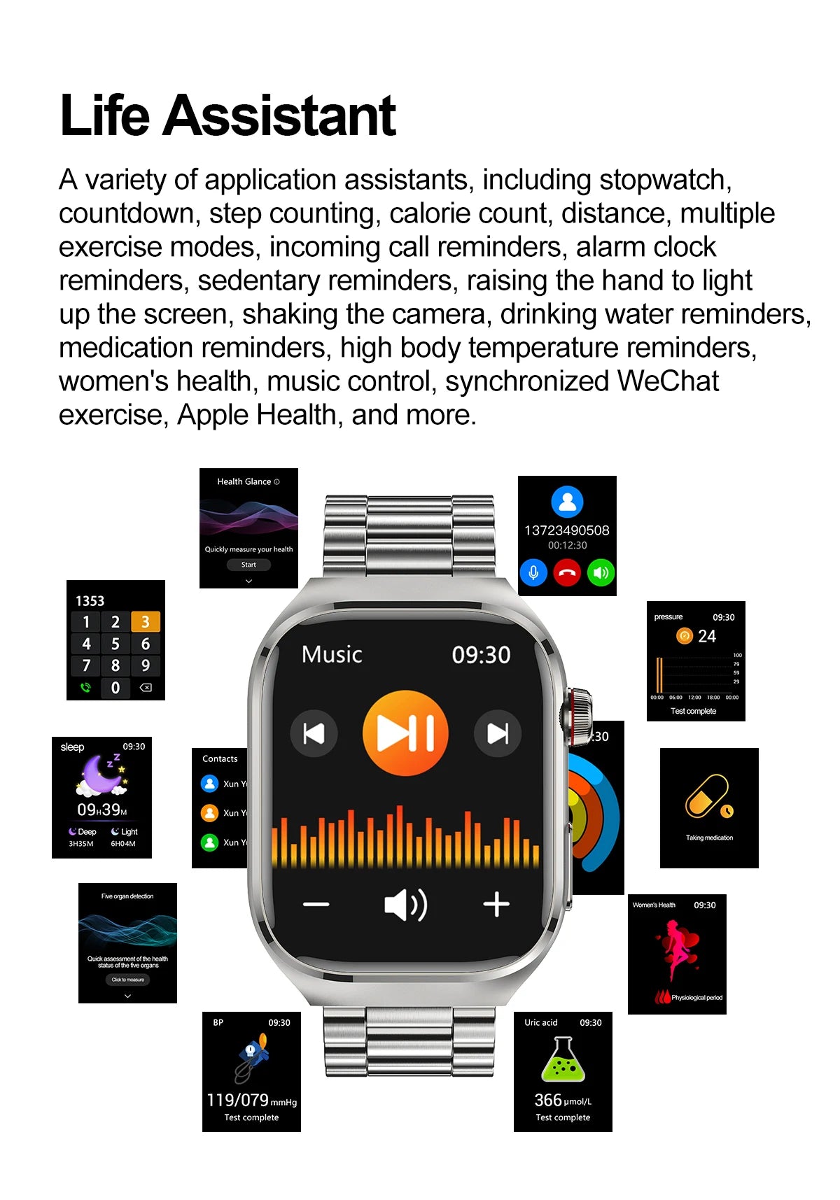 Montre Connectée Homme 2025 – Suivi Santé Avancé ECG+PPG – Surveillance Acide Urique & Lipides – Appels Bluetooth – Écran 2.04” AMOLED – Pour Android & iOS - BLACKBEARD OUTDOOR INDUSTRIES