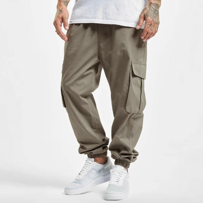 Pantalon Cargo Homme Grande Taille | Style Européen Décontracté | Taille Élastique & Cordon | Multi-poches | Léger & Confortable - BLACKBEARD OUTDOOR INDUSTRIES