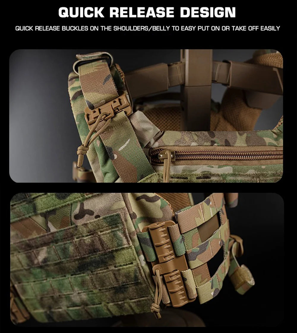 Gilet Tactique Outdoor 3.0 K19 pour Chasse – Porte Plaques MOLLE avec Système de Libération Rapide et Ceinture Ajustable – Équipement de Combat BLACKBEARD OUTDOOR INDUSTRIES