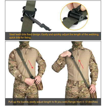 Sangle Tactique IDOGEAR – Modèle Slingster 2 Points – Ajustement Rapide – Coloris Ranger Green - BLACKBEARD OUTDOOR INDUSTRIES