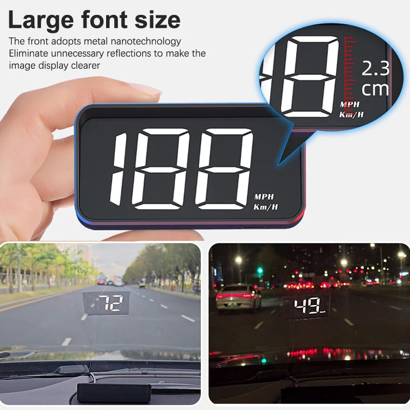 Affichage Tête Haute (HUD) de Vitesse pour Véhicule – Compteur Numérique GPS, Projection sur Pare-Brise, Accessoire Électronique Auto - BLACKBEARD OUTDOOR INDUSTRIES