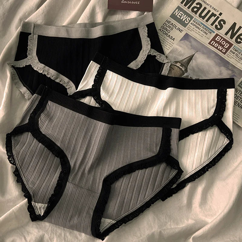 Lot de 3 Culottes en Coton de Style Sport – Sous-vêtements Féminins, Confortables, Respirants, Taille Moyenne, Lingerie Sexy et Taille Plus - BLACKBEARD OUTDOOR INDUSTRIES