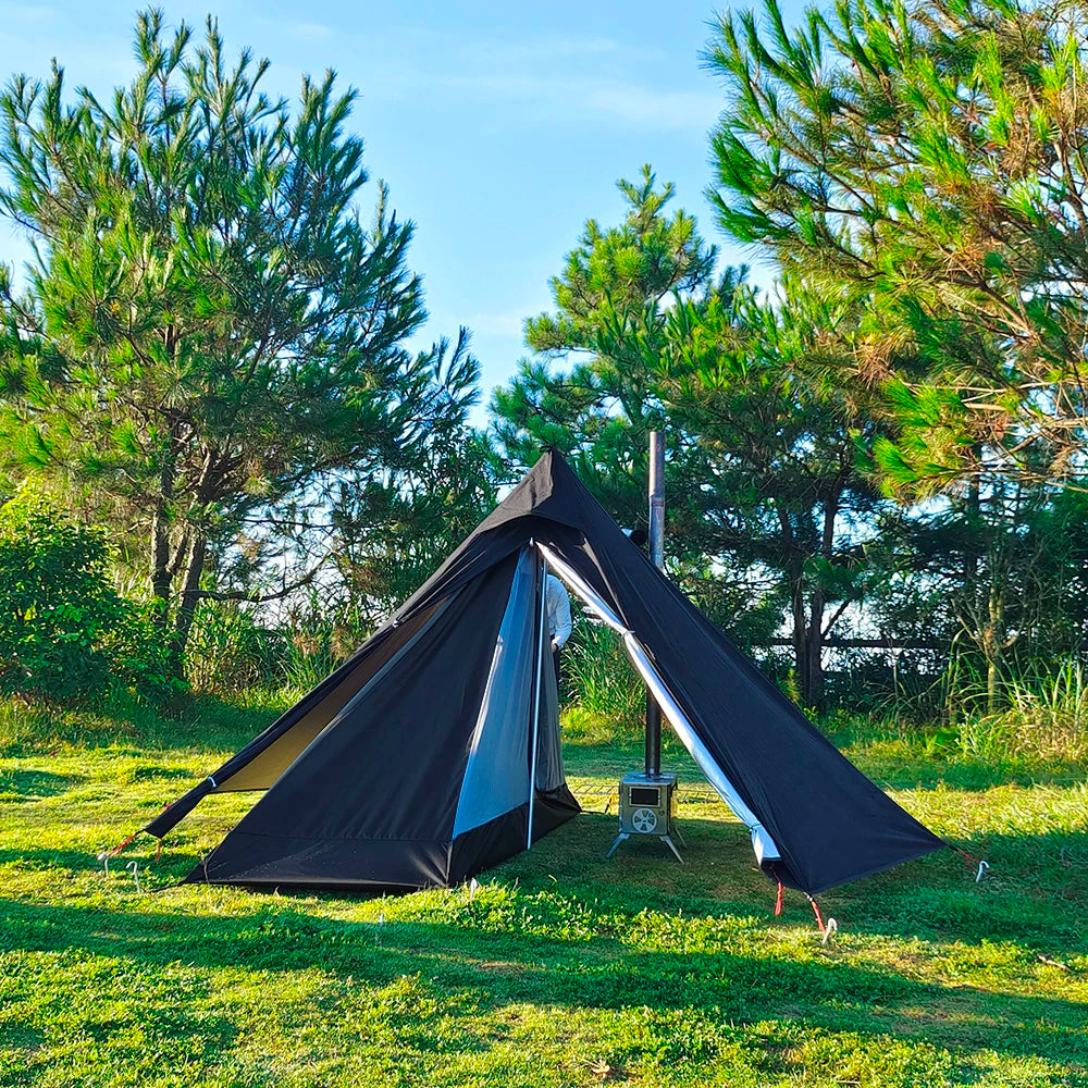 Tente Hot Tent Tipi 1 Personne – Avec Fenêtre pour Cheminée | Double Paroi | 3 Saisons | Bushcraft / Camping Solo - BLACKBEARD OUTDOOR INDUSTRIES
