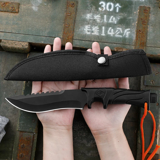 Couteau de Camping Fixe –  Couteau Tactique Bowie avec Étui - BLACKBEARD OUTDOOR INDUSTRIES
