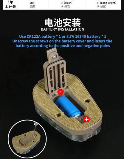 Tactical HEL STAR 6 GEN3 Airsoft Waterproof Helmet Light Blue Green Red IR Strobe Outdoor Survival Safety Signal LED Flash LAMP Ma boutique