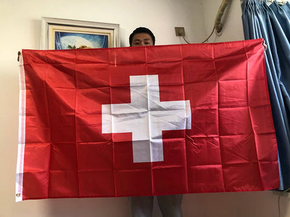 Drapeau de la Suisse - 90x150 cm - Polyester - Drapeau Suspendu pour Décoration BLACKBEARD OUTDOOR INDUSTRIES