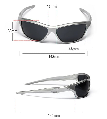Lunettes de Soleil Y2K Argentées Unisexe – Style Punk 2000s Vintage - BLACKBEARD OUTDOOR INDUSTRIES