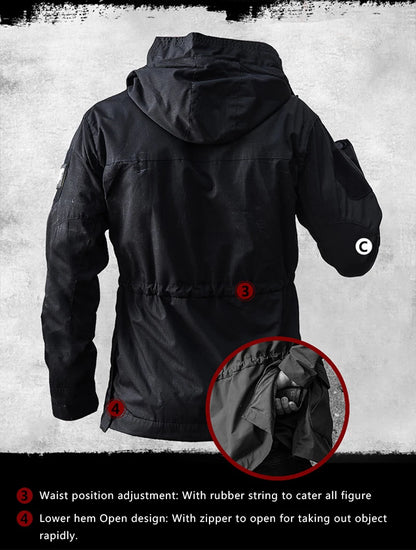 Veste M65 Militaire Homme | Coupe-Vent Tactique Étanche avec Capuche – Hiver/Automne - BLACKBEARD OUTDOOR INDUSTRIES