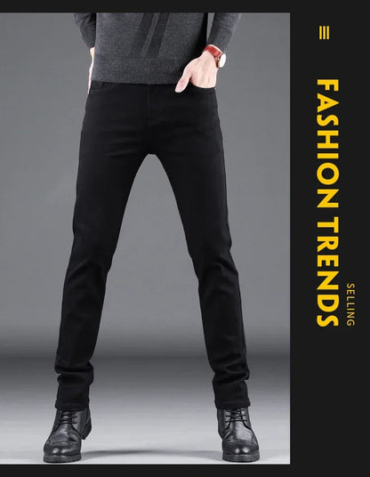 Jeans Slim Pure Black pour Homme - Élasticité, Coupe Droite, Mode Décontractée BLACKBEARD OUTDOOR INDUSTRIES