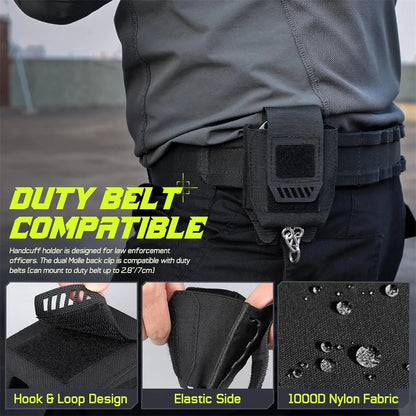 Pochette MOLLE pour Menottes – Holster pour Ceinture de Service, Gilet de Protection, Accessoires pour Forces de l'Ordre – Compatible avec Menottes à Chaîne, Charnières, Pliables et ASP - BLACKBEARD OUTDOOR INDUSTRIES