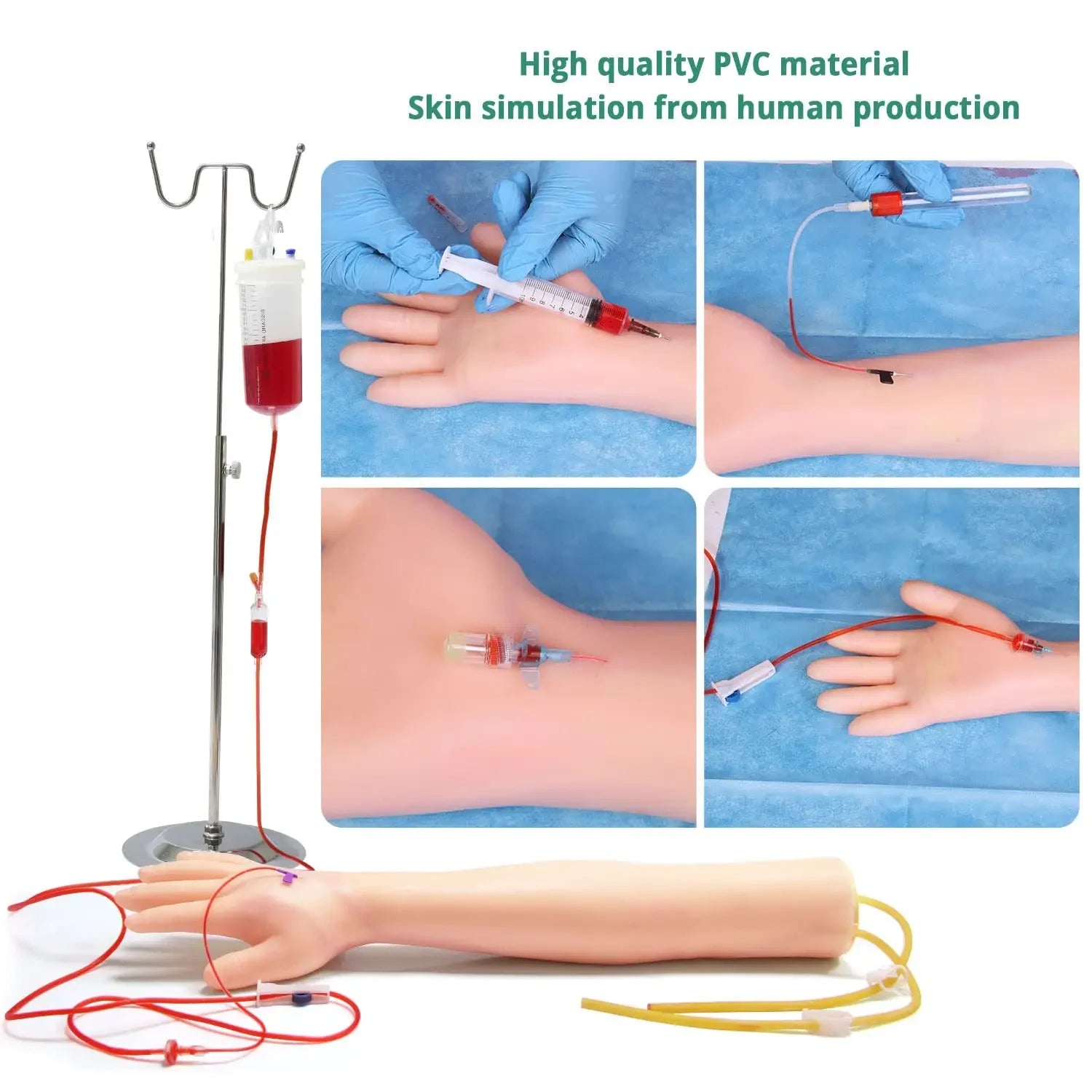 Set d'Entraînement pour Pratique IV - Bras de Pratique pour Phlébotomie avec Support d'Infusion - Modèle PVC Latex pour Étudiants en Médecine - BLACKBEARD OUTDOOR INDUSTRIES