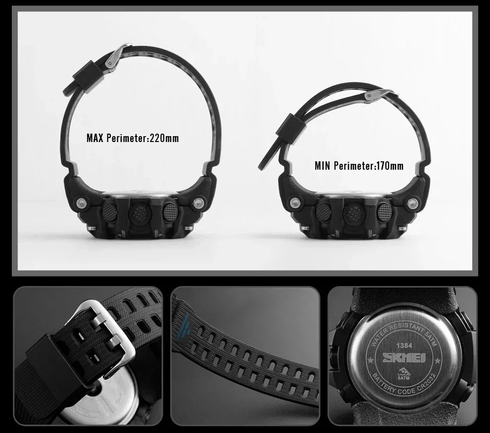Montre Digitale Sport Homme SKMEI 1384 – Résistante et Multifonction - BLACKBEARD OUTDOOR INDUSTRIES