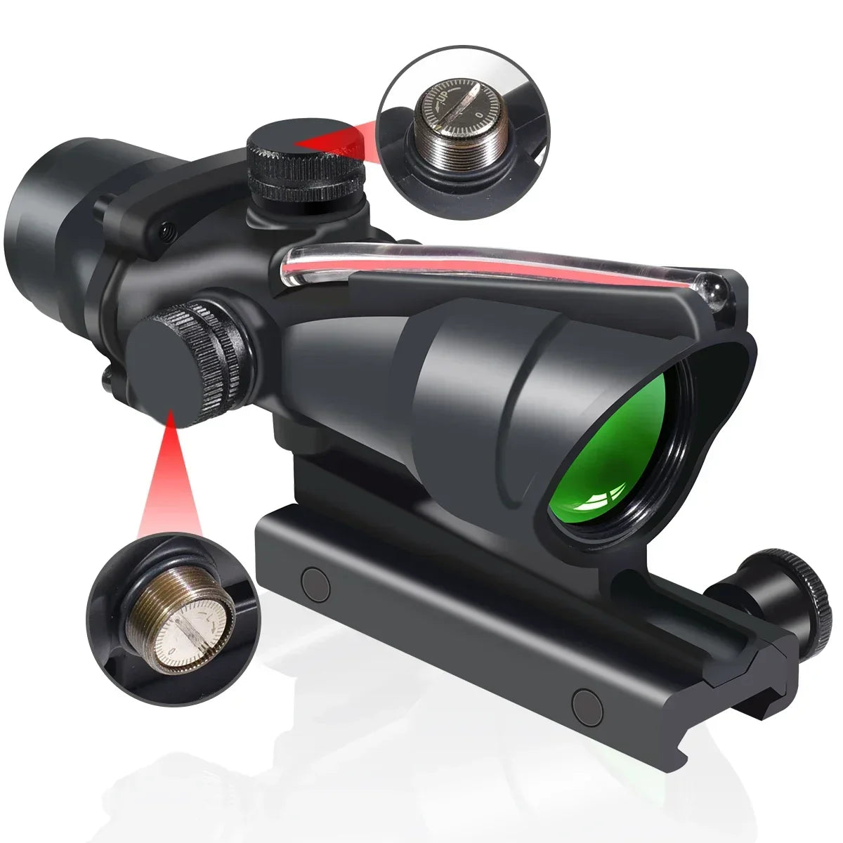 Lunette de Visée 4x32 Red Dot avec Fibre Optique - BLACKBEARD OUTDOOR INDUSTRIES