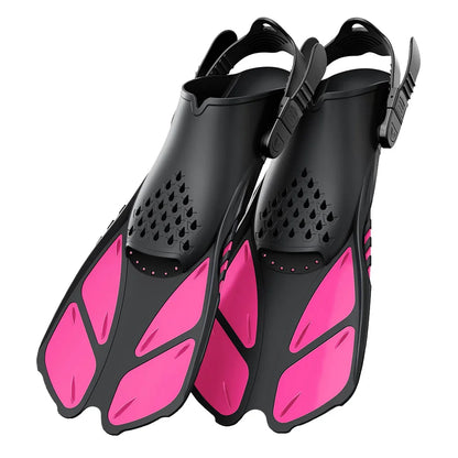 Palmes de Plongée Réglables Adulte – Fins Courtes en Silicone Ouvertes au Talon, Natation, Snorkeling, Voyage - BLACKBEARD OUTDOOR INDUSTRIES