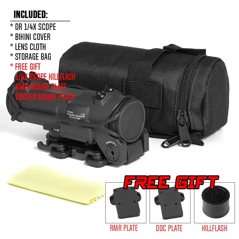Viseur Tactique DR 1-4X GEN3 Double Fonction avec Réticule Rouge – Optique de Précision pour Fusil, Airsoft et Tir de Chasse Ma boutique