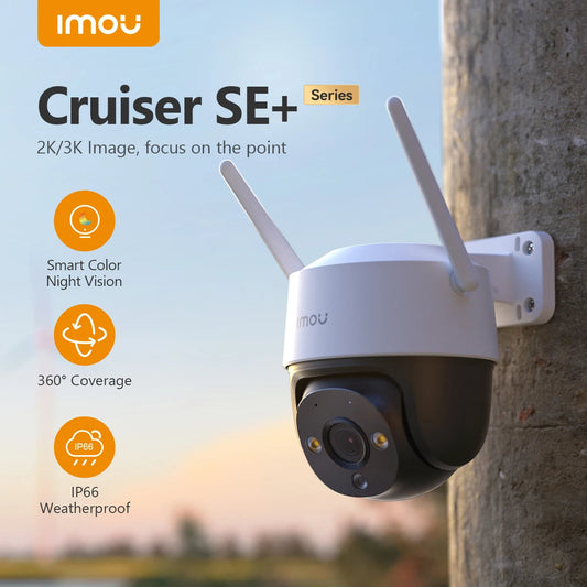 Caméra Extérieure Wi-Fi IMOU Cruiser SE+ – 4MP – Vision Nocturne Couleur – Détection Humaine IA – Zoom x8 – 360° – Étanche IP66 Ma boutique