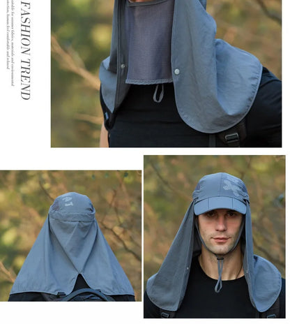 Chapeau de Protection UV d'Été – Casquette Anti-UV avec Protection du Cou et du Visage, Pliable, Séchage Rapide, Imperméable, Idéale pour Randonnée, Pêche et Activités Outdoor - BLACKBEARD OUTDOOR INDUSTRIES