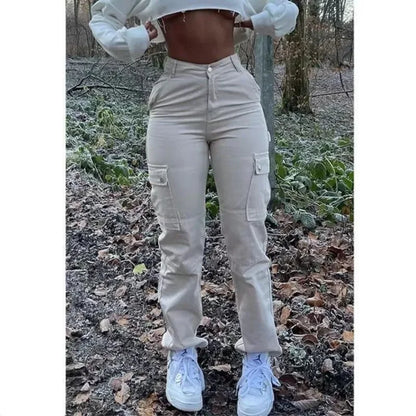 Jean Taille Haute Élastique Femme – Jean Cargo Détente en Denim, Poches Pratiques – Pantalon Slim et Confortable pour le Travail et les Loisirs - BLACKBEARD OUTDOOR INDUSTRIES