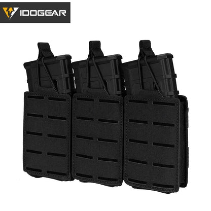 IDOGEAR Poche Tactique LSR 556 Triple Mag Carrier MOLLE - Poche à Munitions Découpée au Laser BLACKBEARD OUTDOOR INDUSTRIES